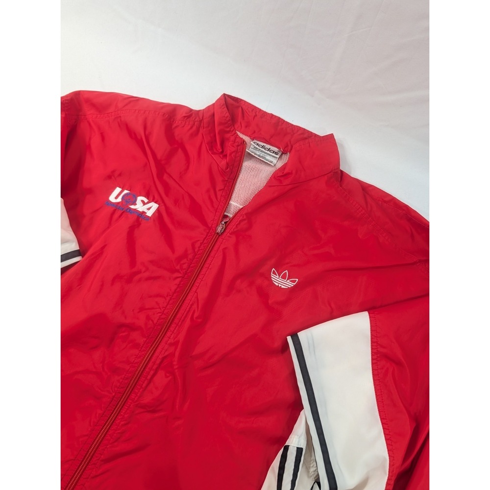 Adidas Vintage USA Special OlympicsJacket L Windbreaker Unisex Red 90s Y2K Retro